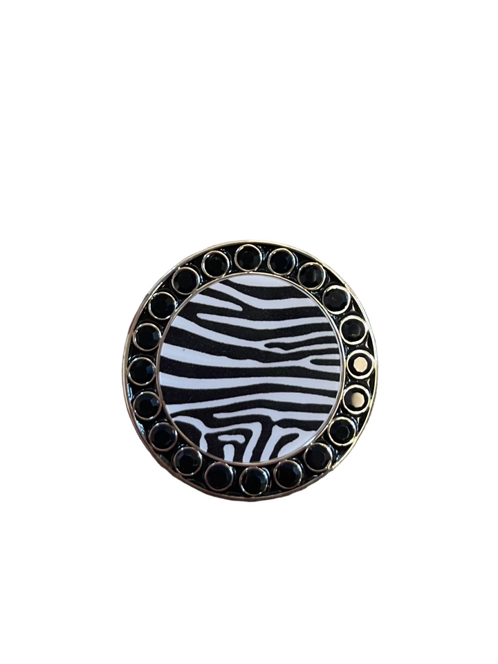 Best Of Golf America Crystal Rim Ball Marker - Zebra - Skorzie