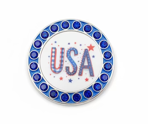 Golf America Magnetic Crystal Ball Marker - USA - Skorzie