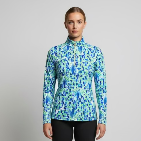 G-Lifestyle Quarter Zip Long Sleeve - Blue Pineapple - Skorzie