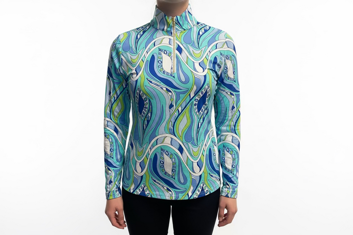 G-Lifestyle Quarter Zip Long Sleeve - Blue Mirage - Skorzie