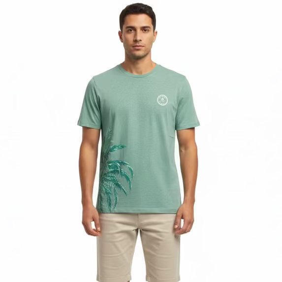 Penguin Original Palm Tree Print Shirt - Pool Blue - Skorzie