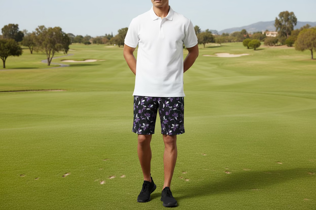 G/FORE Floral Tech Stretch Shorts - Onyx - Skorzie