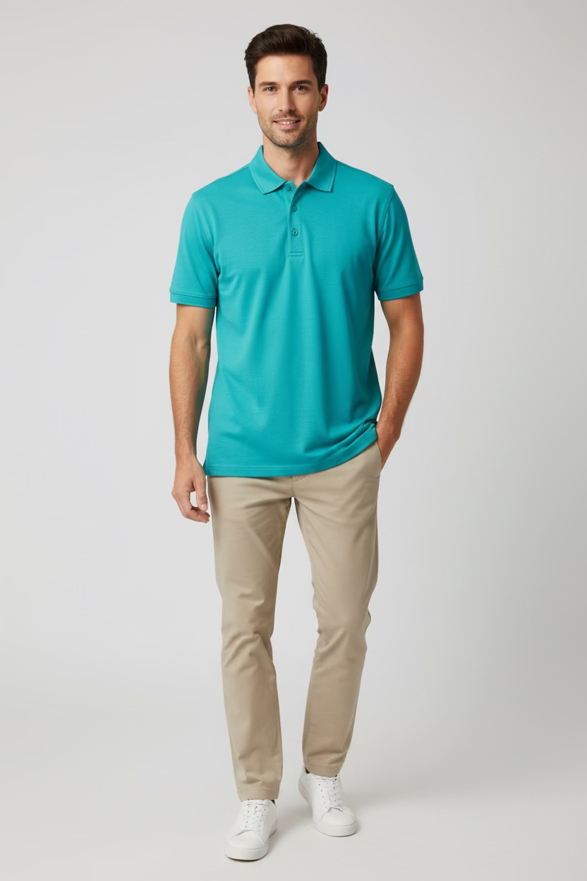 Bugatchi Solid Button Polo - Seafoam - Skorzie