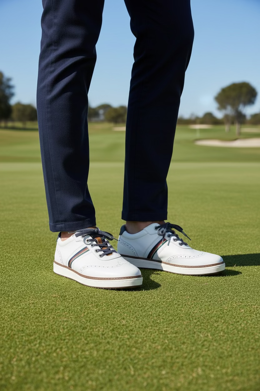 Royal Albatross The Kingsman Golf Shoes - White/Carbon - Size 12 - Skorzie