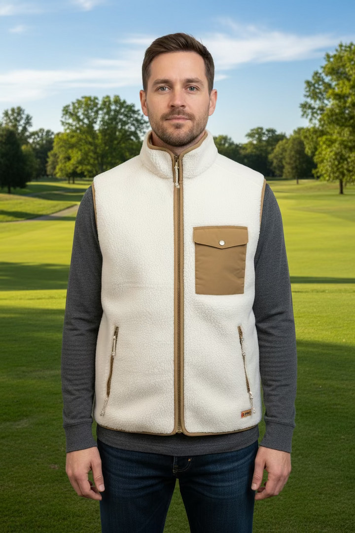 Fjall Raven Vardag Pile Fleece Vest - Chalk White/Buckwheat Brown - Skorzie