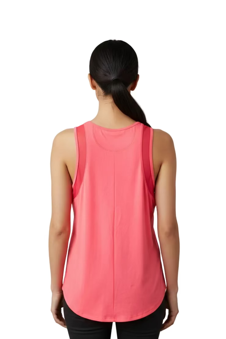 Lucky In Love Sleeveless Mesh Core Top - Coral - Skorzie