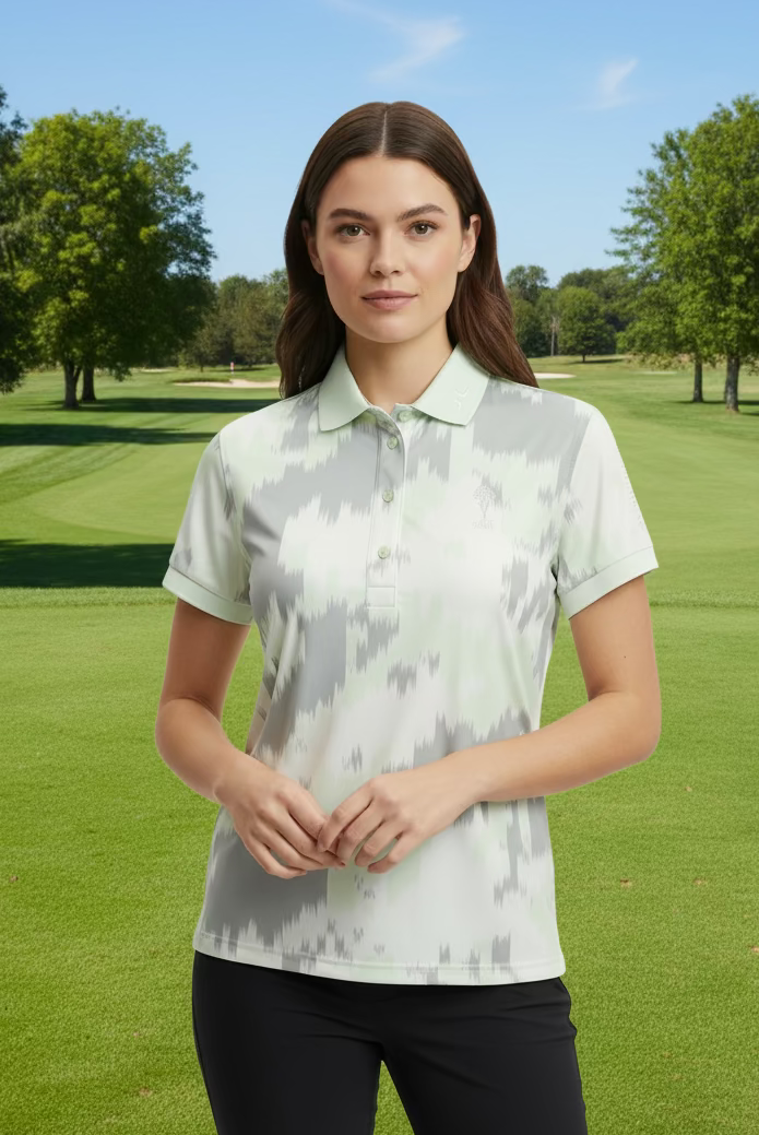 J. Lindeberg Tour Tech Print Polo (w/logo) - Warp Ambrosia - Skorzie