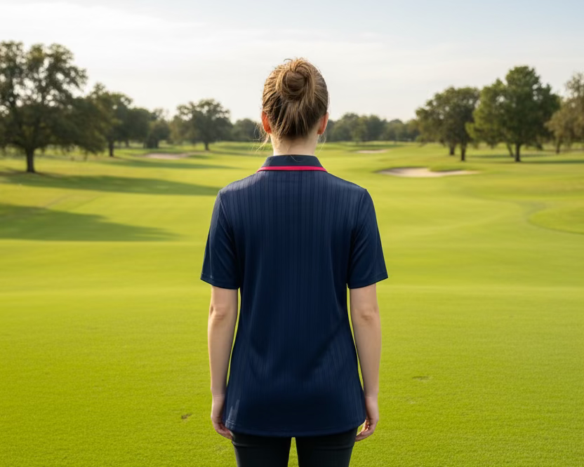 J. Lindeberg Snap Collar Polo (w/logo) - Navy/Pink - Skorzie