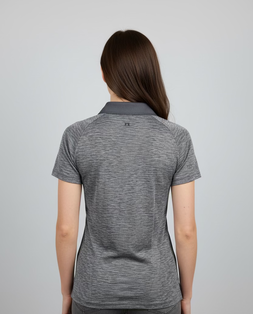 J. Lindeberg Snap Collar Pattern Polo (w/logo) - Grey - Skorzie
