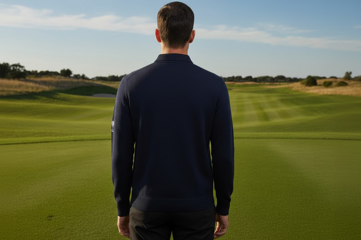 J. Lindeberg Lucas Knitted Cardigan Sweater (w/logo) - Navy - Skorzie