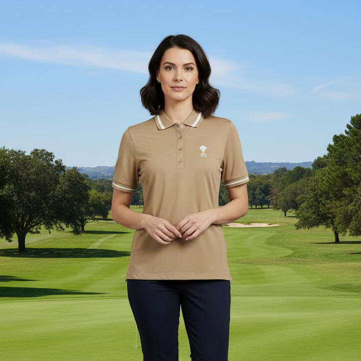 Lohla Sport The Mia Short Sleeve Polo - Khaki - Skorzie