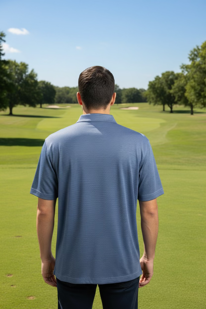 Breezy Golf Have A Day The Striped Polo - Navy/Blue - Skorzie