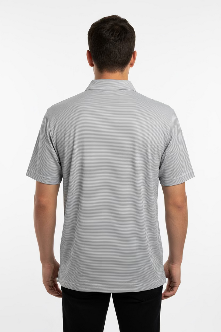 Breezy Golf Have A Day The Striped Polo - Dark Grey - Skorzie