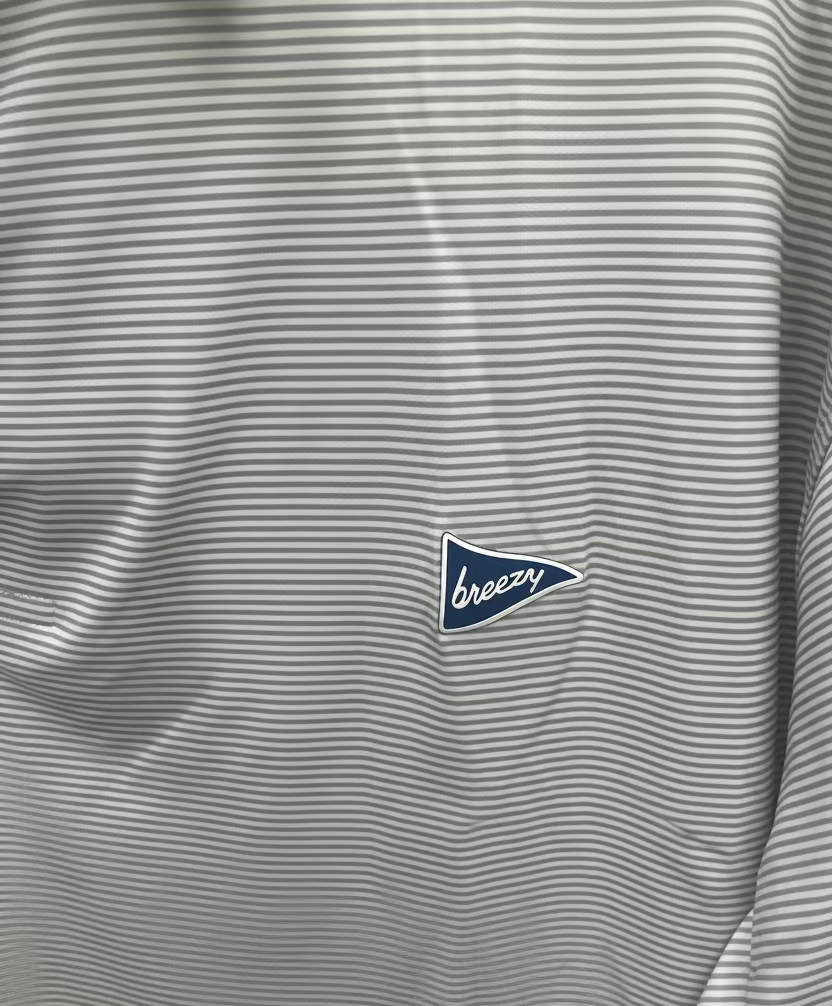 Breezy Golf Have A Day The Striped Polo - Dark Grey - Skorzie