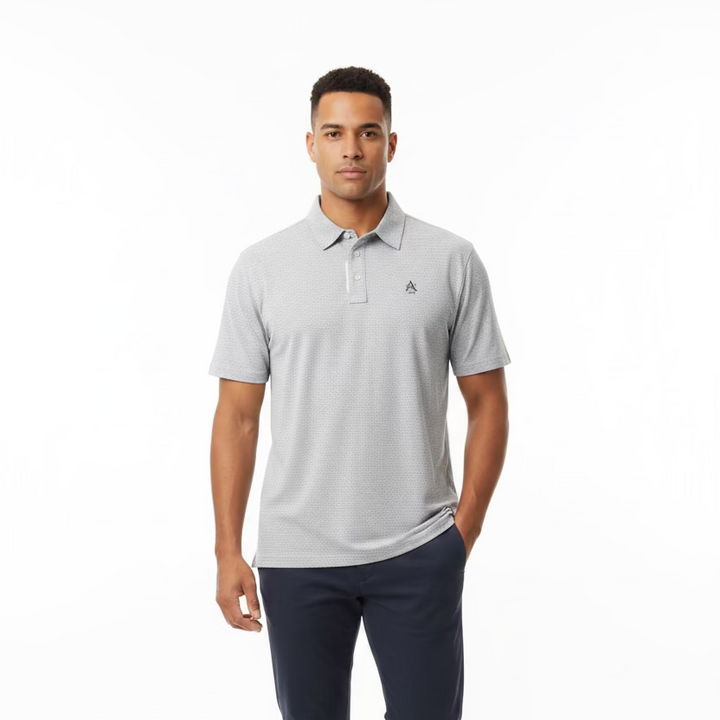 G/FORE Short Sleeve Pattern Polo (w/logo) - Onyx/White - Skorzie