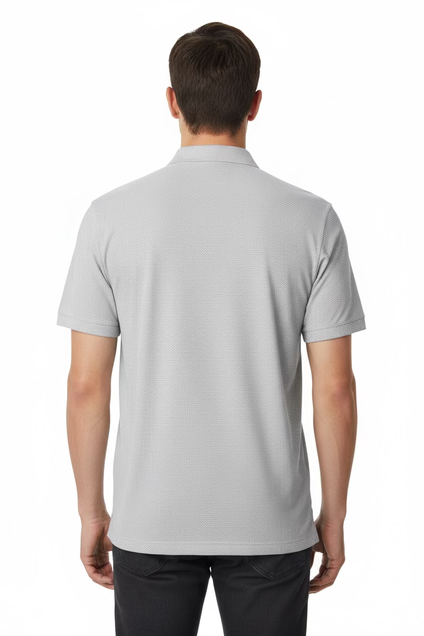 G/FORE Short Sleeve Pattern Polo (w/logo) - Onyx/White - Skorzie
