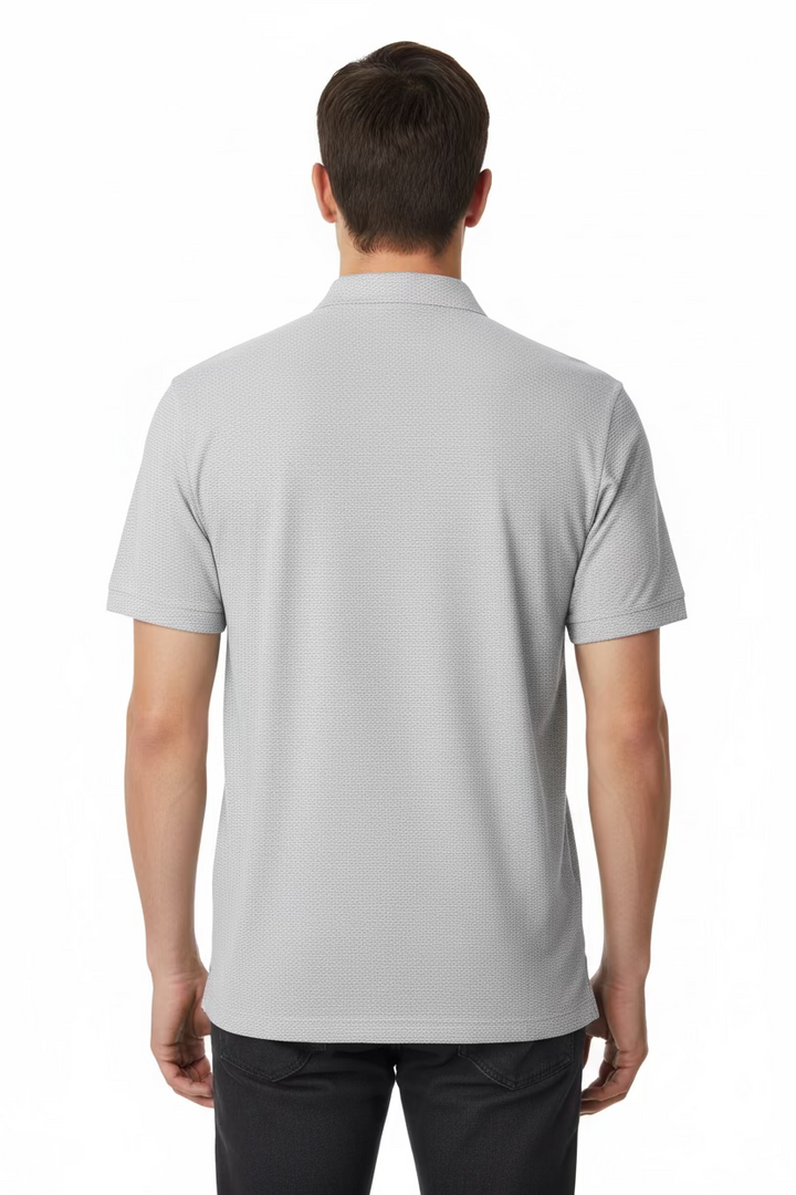 G/FORE Short Sleeve Pattern Polo (w/logo) - Onyx/White - Skorzie