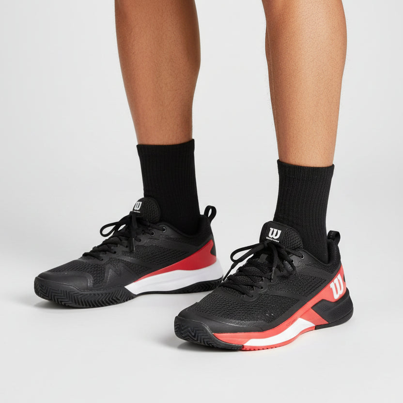 Wilson Rush Pro 4.5 Shoes - Black/Infrared/Red - Skorzie
