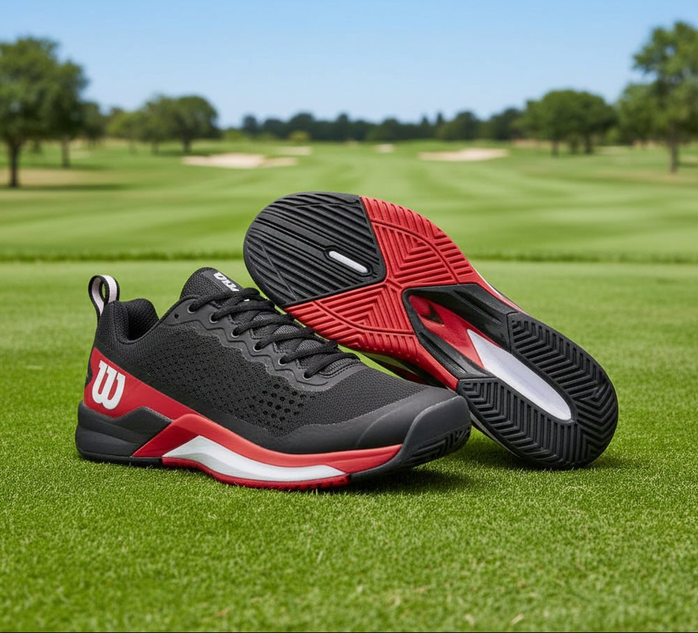 Wilson Rush Pro 4.5 Shoes - Black/Infrared/Red - Skorzie