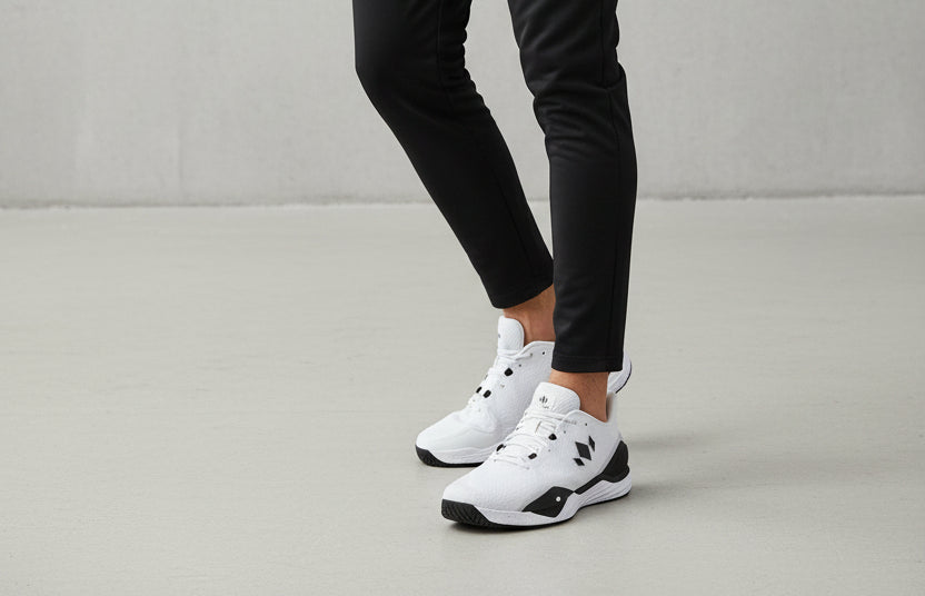 Diadem Sports Court Burst Men's Shoes - White/Black - Skorzie