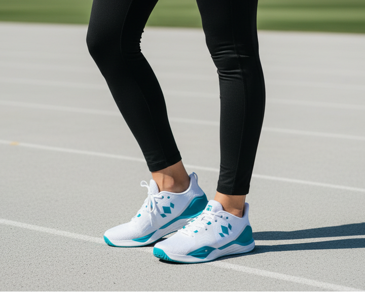 Diadem Sports Court Burst Shoes - White/Blue - Skorzie