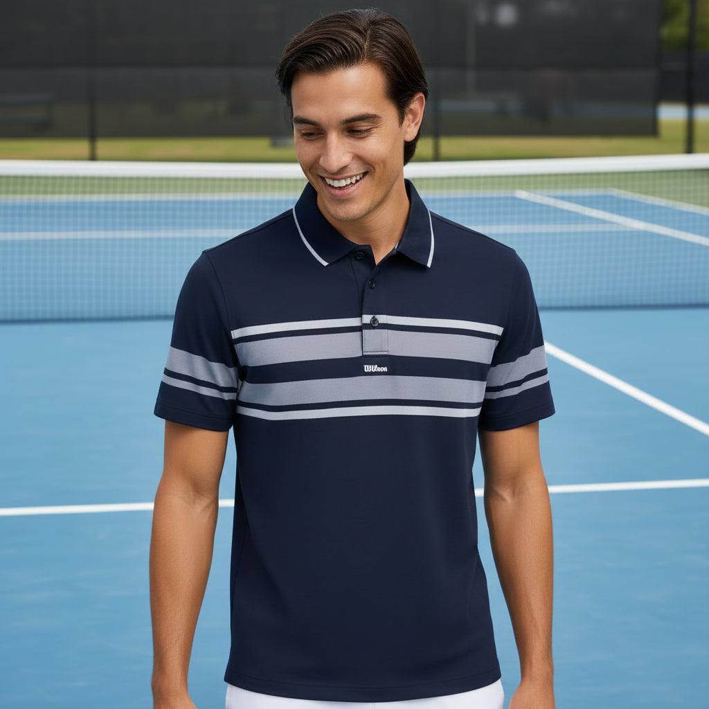 Wilson Classic All Seasons Polo - Navy/White - Skorzie
