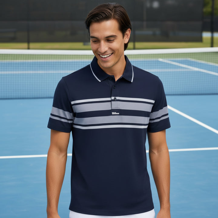 Wilson Classic All Seasons Polo - Navy/White - Skorzie