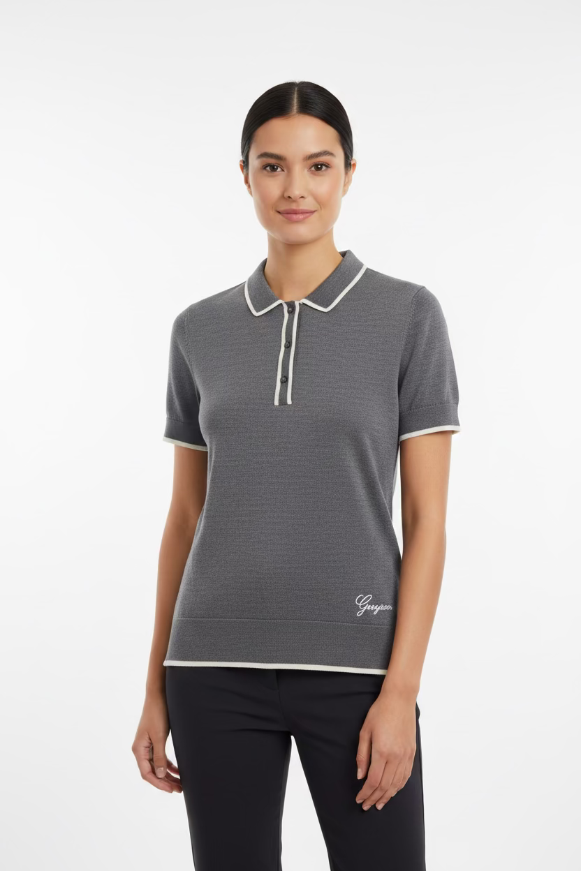 Greyson Short Sleeve Wool Knitted Top - Grey - Skorzie