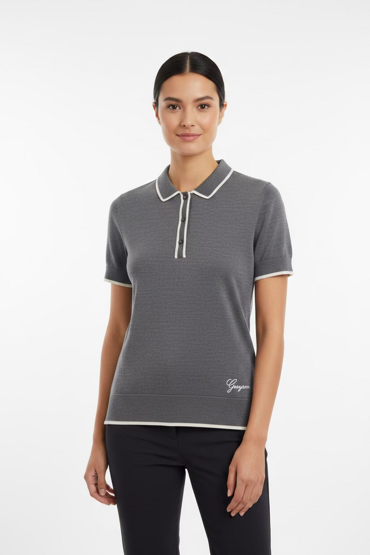 Greyson Short Sleeve Wool Knitted Top - Grey - Skorzie