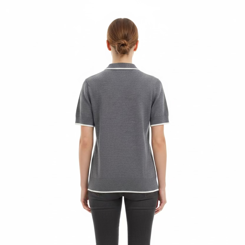 Greyson Short Sleeve Wool Knitted Top - Grey - Skorzie