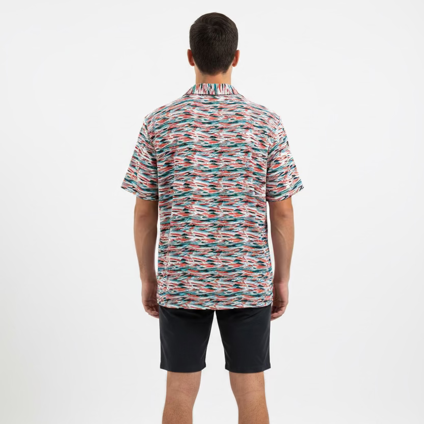 IBKUL Mens Short Sleeve Polo - Florida Waves - Skorzie