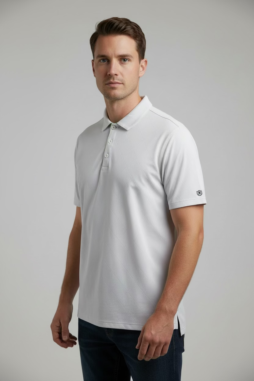 IBKUL Mens Short Sleeve Polo - Snow - Skorzie