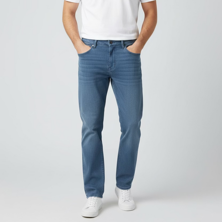 Faherty Reserve Stretch 5 Pocket Casual Pant - Terry Rust Blue - Skorzie