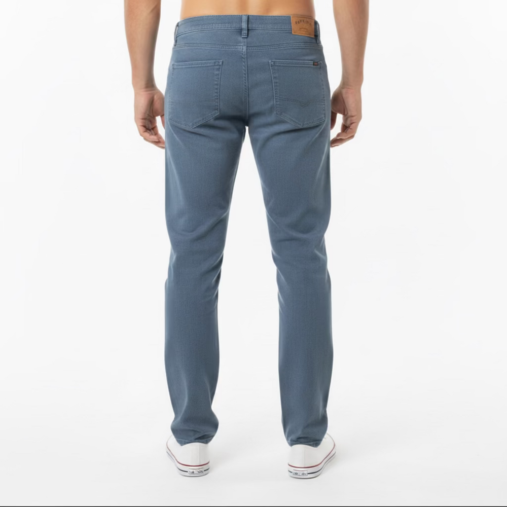Faherty Reserve Stretch 5 Pocket Casual Pant - Terry Rust Blue - Skorzie