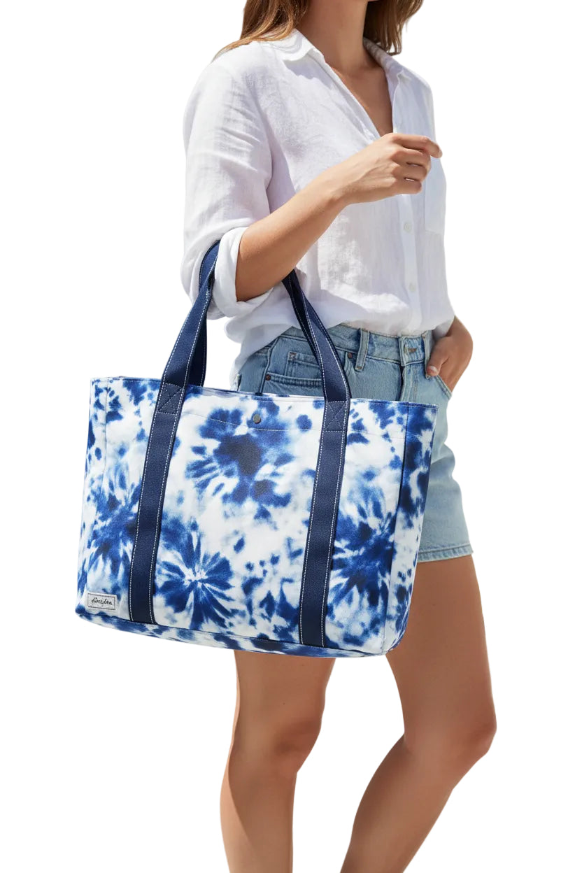 Ame & Lulu Sun & Sea Tote Bag - Navy Tie Dye - Skorzie