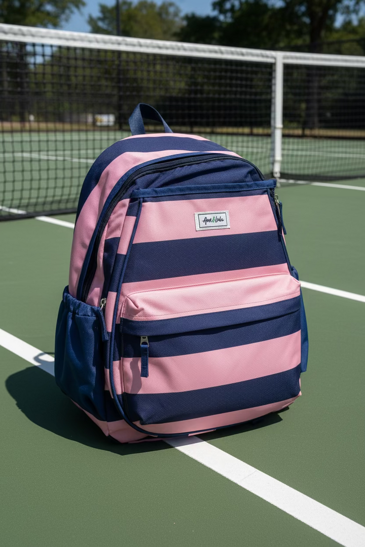 Ame & Lulu Game On Tennis Bubbly - Pink/Navy - Skorzie