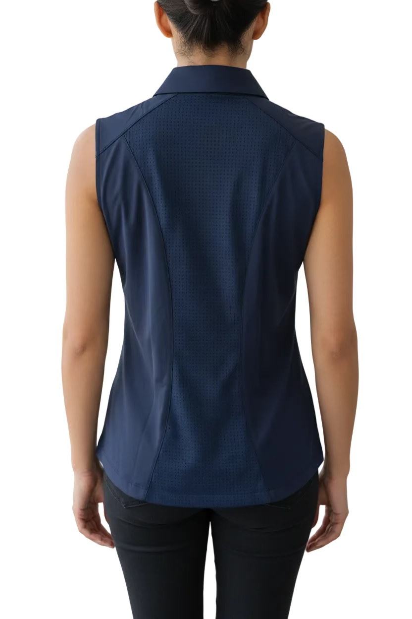 Dunning Golf Performance Sleeveless Button Polo - Halo - Skorzie