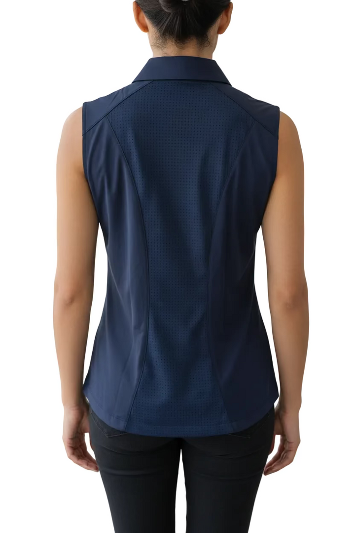 Dunning Golf Performance Sleeveless Button Polo - Halo - Skorzie