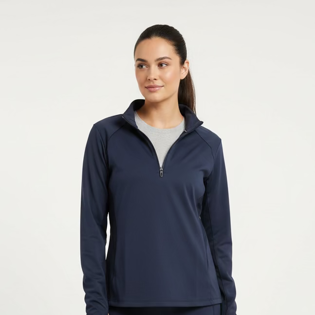 Dunning Golf Performance Long Sleeve Zip Polo - Halo - Skorzie