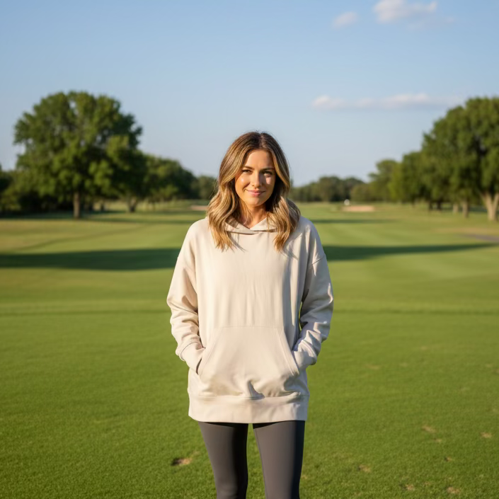 Dunning Golf Performance Long Sleeve Hoodie - Sandstone - Skorzie