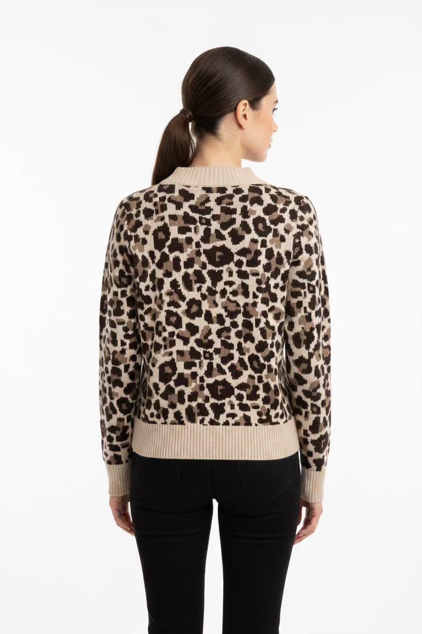 RNWK Leopard Jacquard Cardigan - Leo - Skorzie