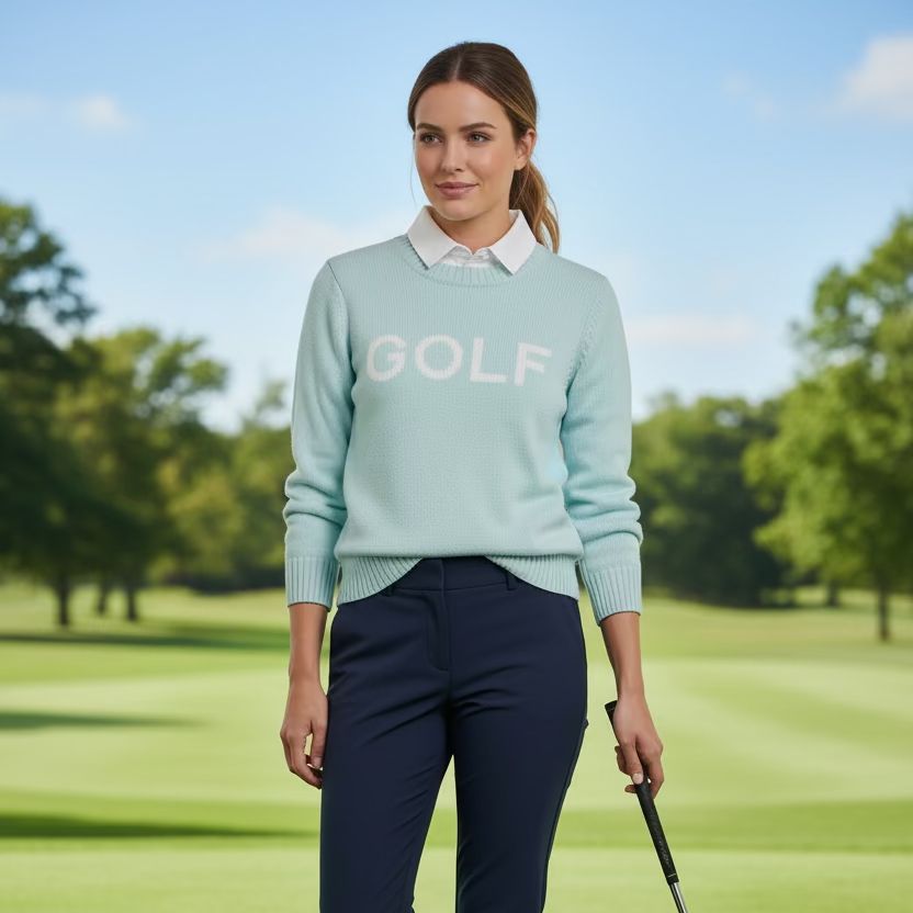 RNWK Crewneck Golf Sweater - Sky Blue - Skorzie