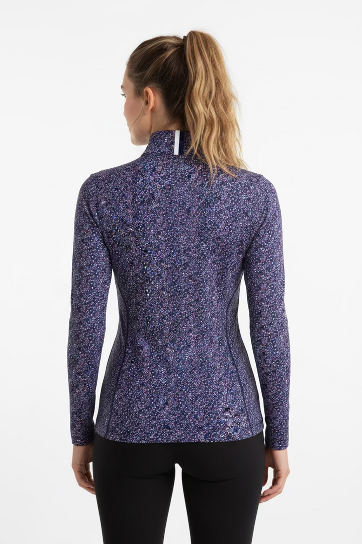 Rhoback Wildflower Performance Zip Polo - Fleet Navy/Flag Blue - Skorzie