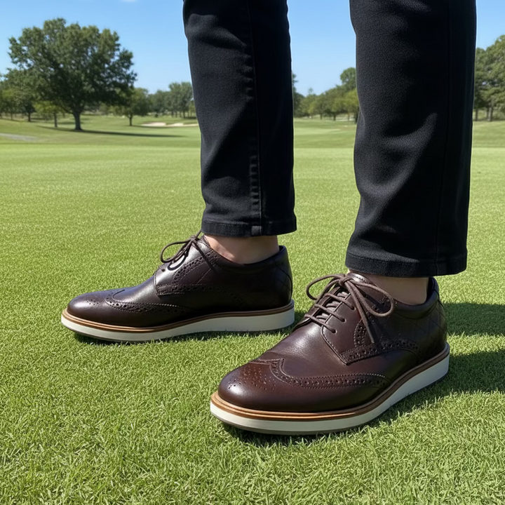 ECCO Mens Golf Classic Hybrid Shoes - Mocha - Skorzie