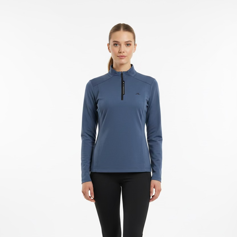 J. Lindeberg Sonja Tech Mid Layer Polo - Vintage Indigo - Skorzie