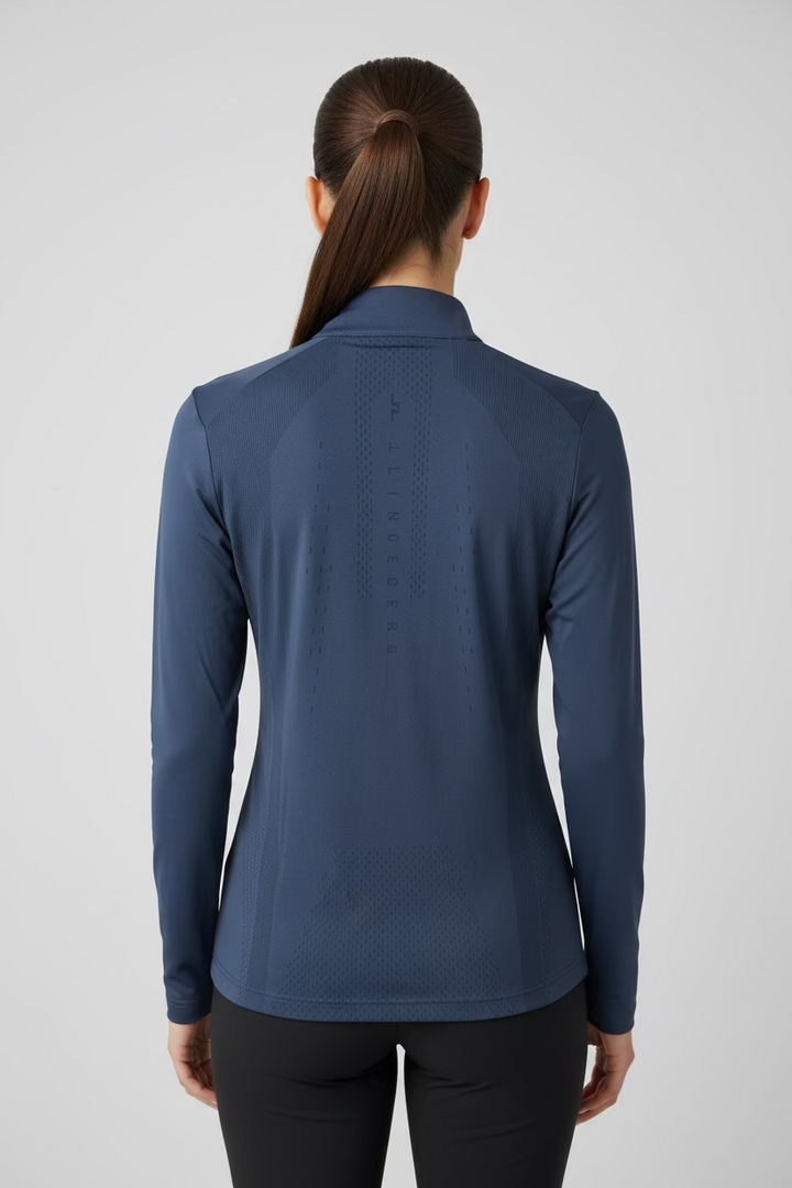 J. Lindeberg Sonja Tech Mid Layer Polo - Vintage Indigo - Skorzie