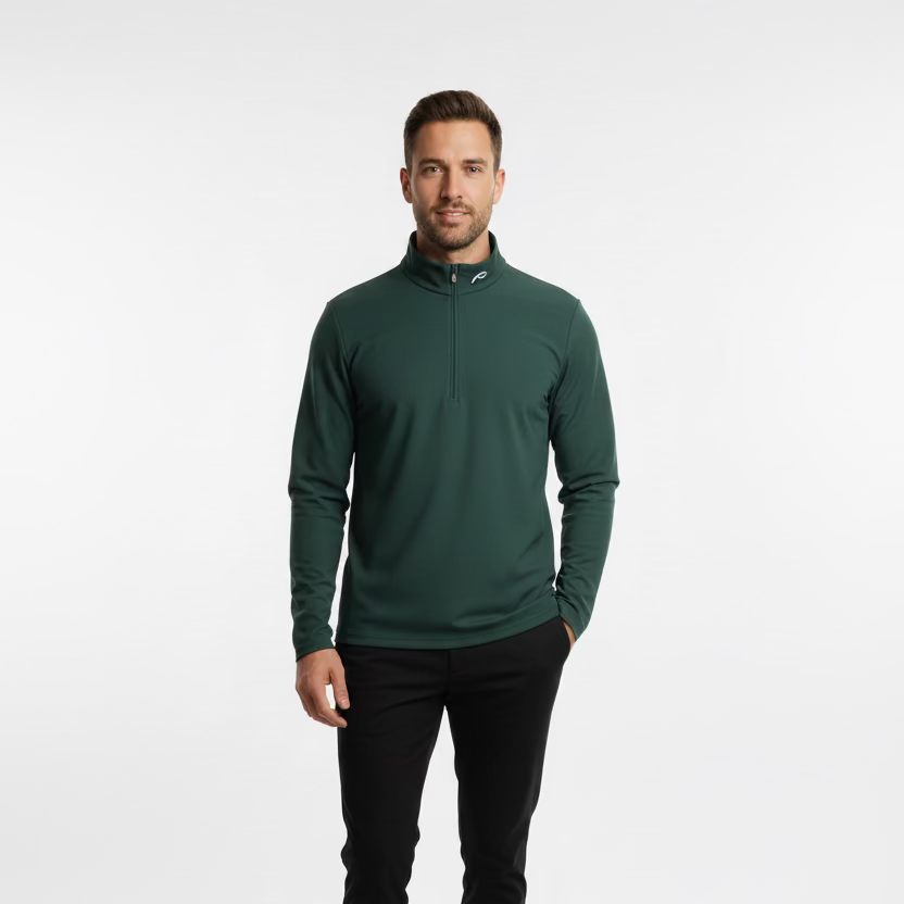 KJUS Mens Shift Mid Layer Half Zip Polo - Canopy - Skorzie