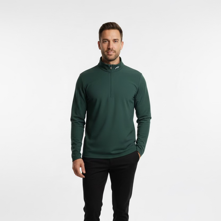 KJUS Mens Shift Mid Layer Half Zip Polo - Canopy - Skorzie