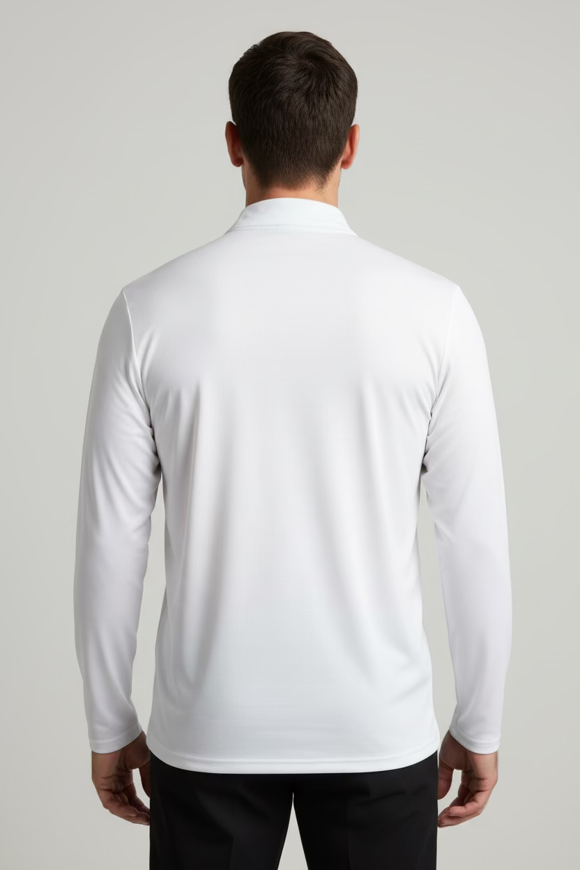 KJUS Mens Long Sleeve Pines Polo - White - Skorzie