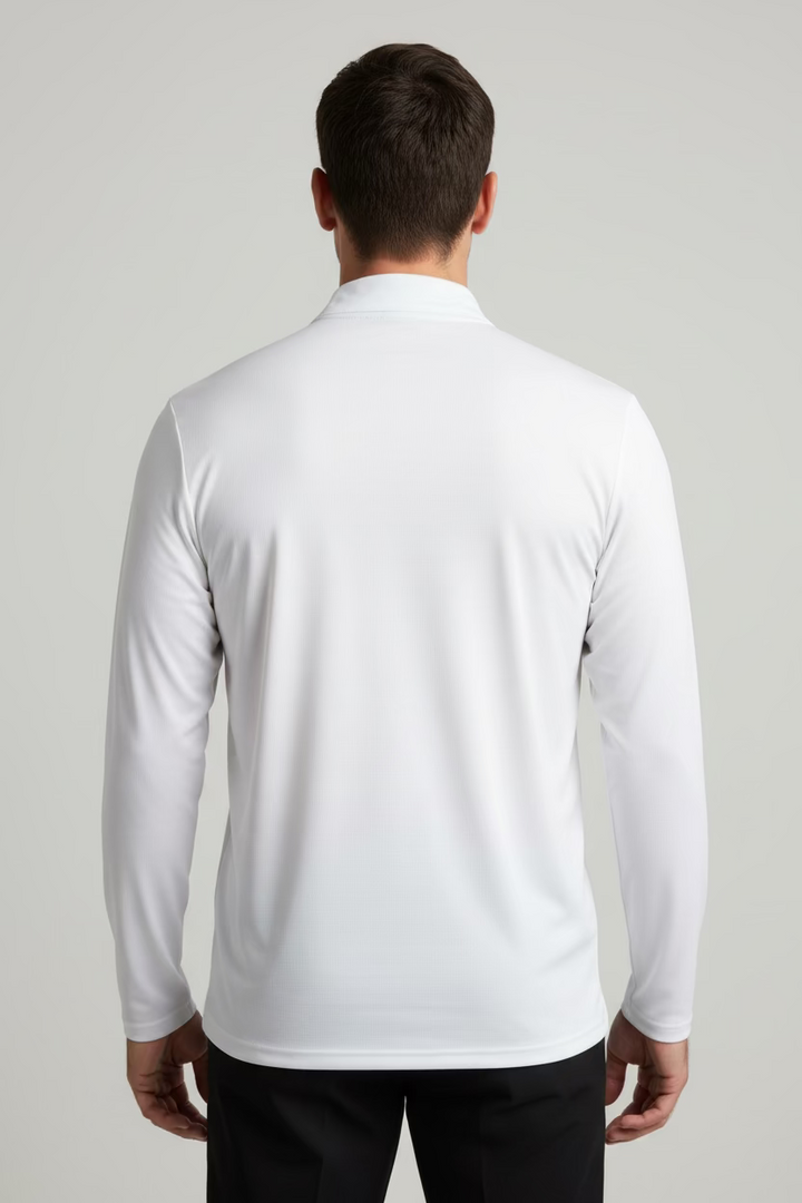 KJUS Mens Long Sleeve Pines Polo - White - Skorzie